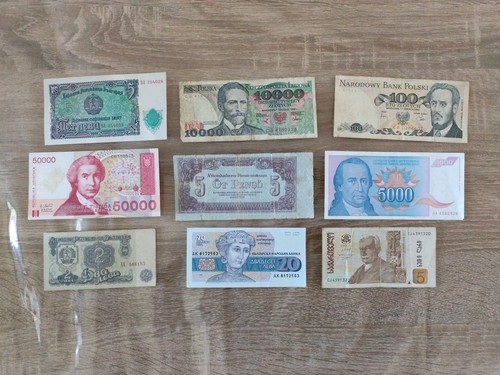 Lot banknoten europa - 9,