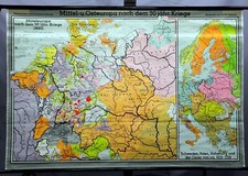 Vintage Rollkarte Mitteleuropa