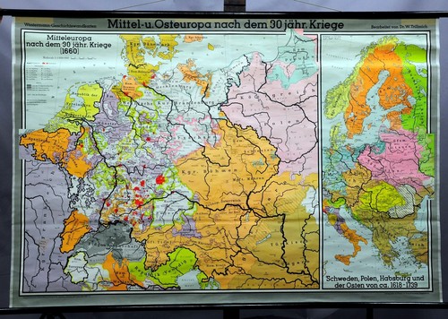 Vintage rollkarte mitteleuropa - vintage,
