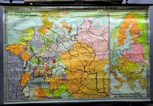 Vintage rollkarte mitteleuropa - vintage,